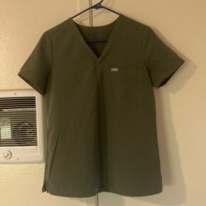 Figs Moss Green Scrub Top
